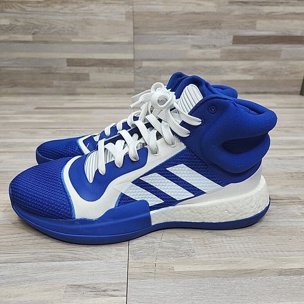 adidas Blue and White Men's Athletic Basketball Shoes